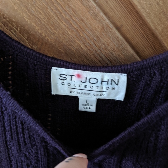 ST. JOHN Knitted Sleeveless Blouse // Size Large - Picture 4 of 5